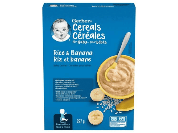 gerber rice and banana cereal