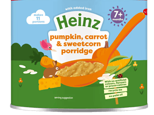 heinz pumpkin carrot and sweetcorn porridge image