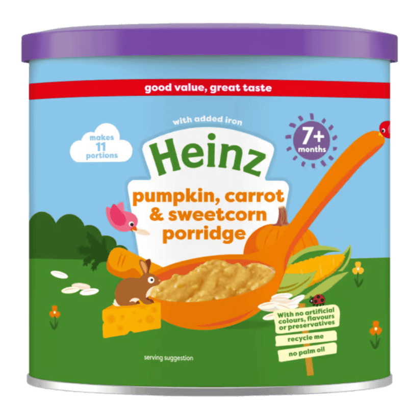 heinz pumpkin carrot and sweetcorn porridge image