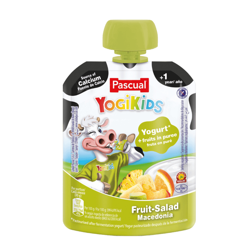 Pascual Yogikids Yoghurt + Fruits in Puree Fruit Salad